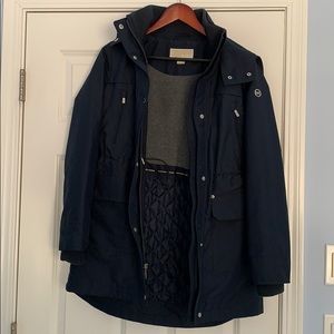 Michael Kors Navy Hooded Jacket